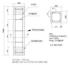 (c) hoop 간격 350mm 실험체 상세