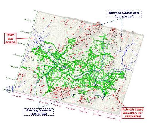 서울 확장영역 지반DB 자료위치 분포