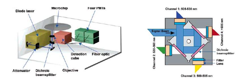 (1) 선행연구 system layout (only optics), (2) 선행연구에서 사용된 detection cube