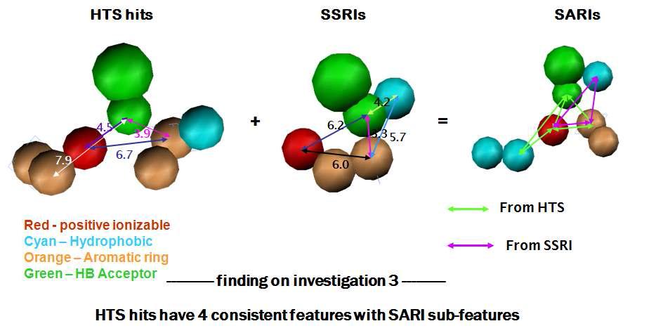 5-HT2a antagonists 및 SSRI 저해제 pharmacophore 모델 및 동시작용제