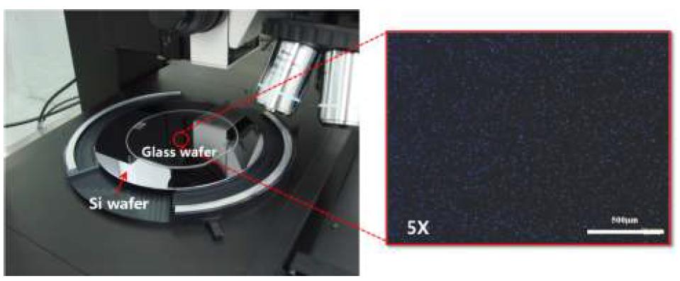 광학 현미경을 이용하여 glass 기판 오염입자 관찰 방법