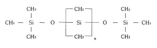 Structural formula of dimethyl poly siloxan