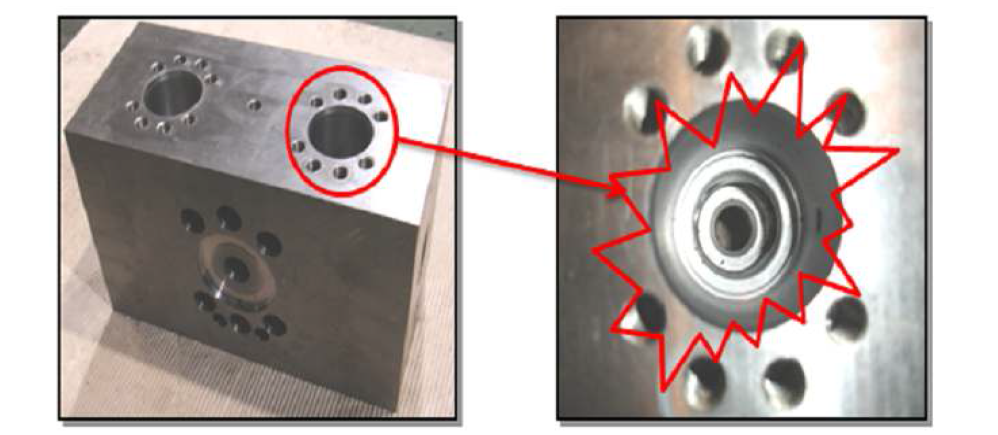밸브 블록의 가공불량 및 누유발생 예