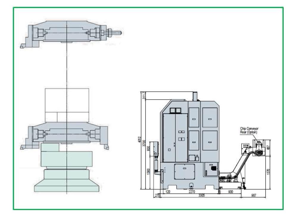 개발 수직 CNC 선반 전체 개략도