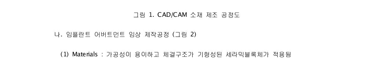 CAD/CAM 소재 제조 공정도