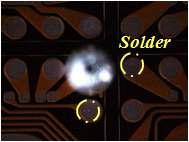 Plastic core solder ball 내에 존재하는 다량의 void로 인한 solder 튐 현상