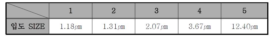 최종 입자 SIZE