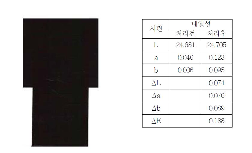 내산성 Test 색차값