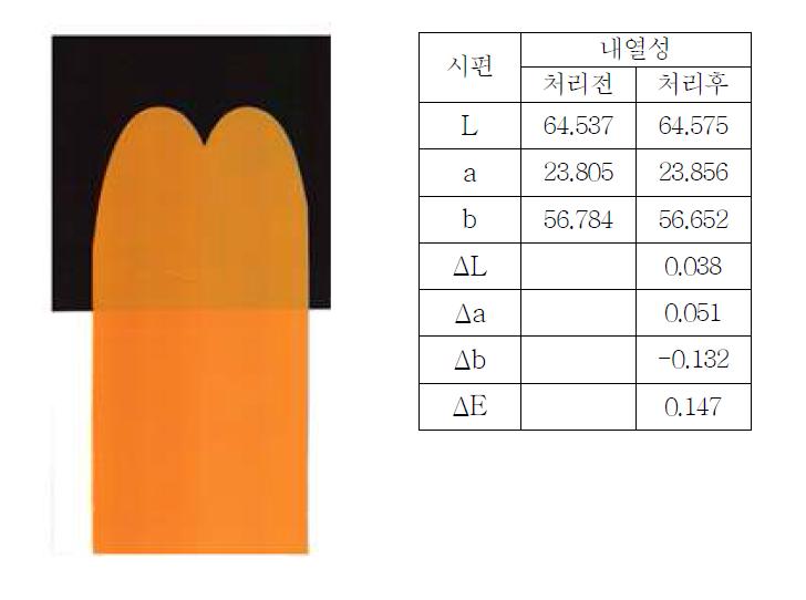 내열성 Test 색차값