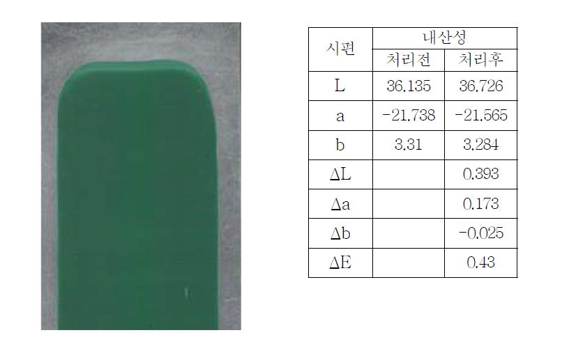 내산성 Test Color값