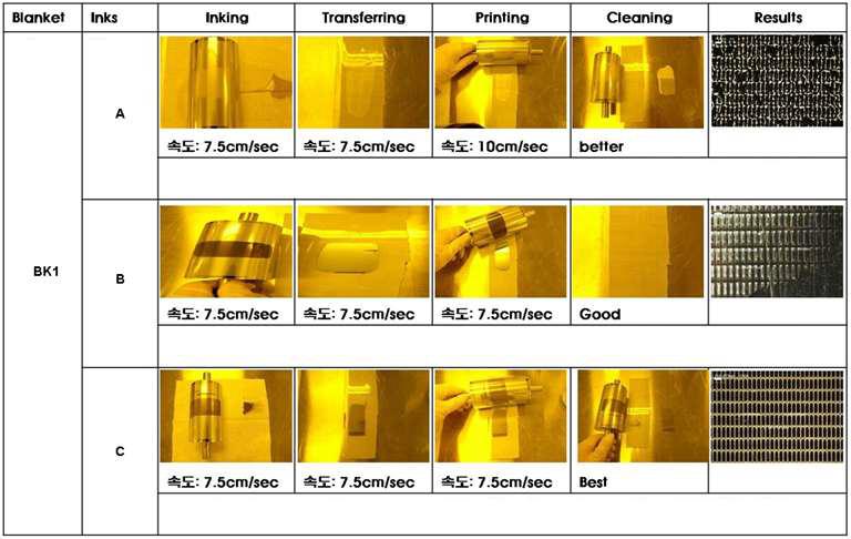 잉크 전이성 시험 - Blanket 1