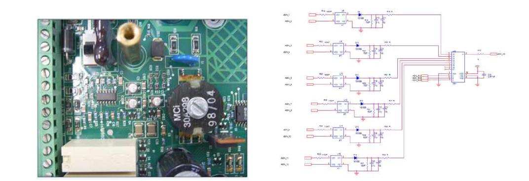 변환기 센서 입력부 회로도와 PCB