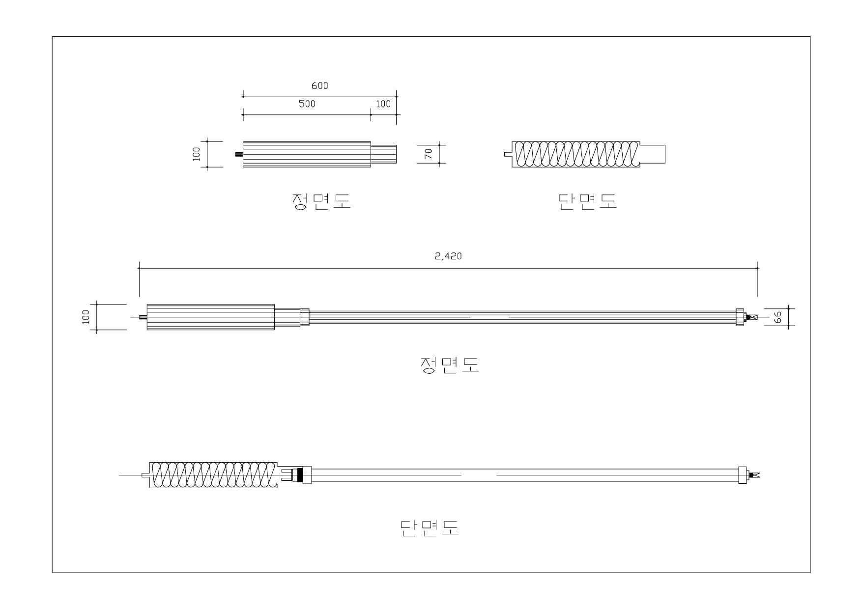 태양열 집열 장치가 부착된 실험장치 도면