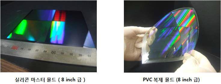 8 inch 급 Si 마스터 스탬프와 핫엠보싱 공정으로 복제된 PVC 스탬프