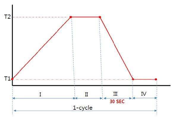 Temperature cycle for thermal shock test