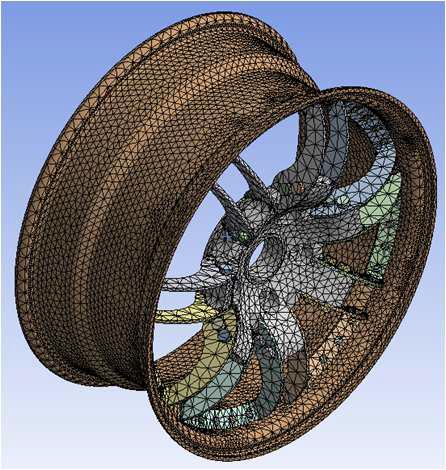 단조 휠의 유한요소해석을 위하여 최적화된 요소망