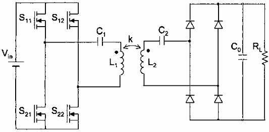 Stagger-tuned circuit with two series rssonant tanks in both primary and secondary sides