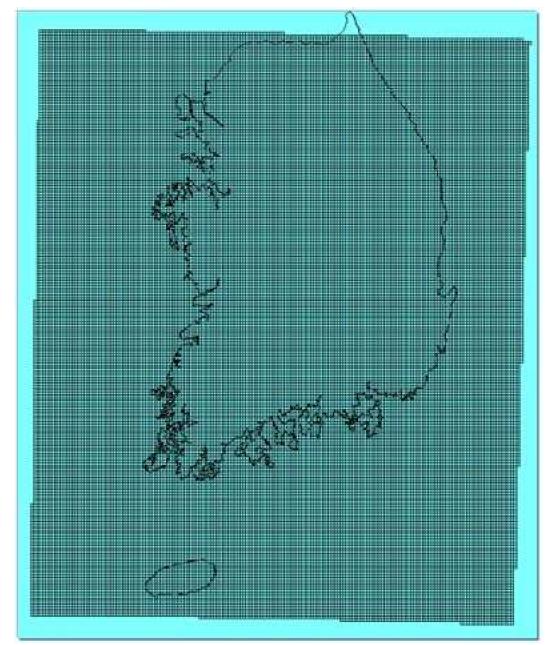 9km 해상도로 분할한 대한미국 전도