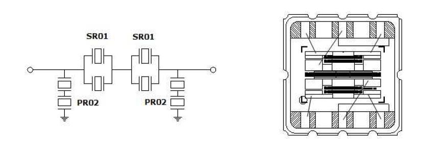 타사 대역 저지용 노치 필터 전력 분산형 구조 및 SMD 5050 wire bonding 도면