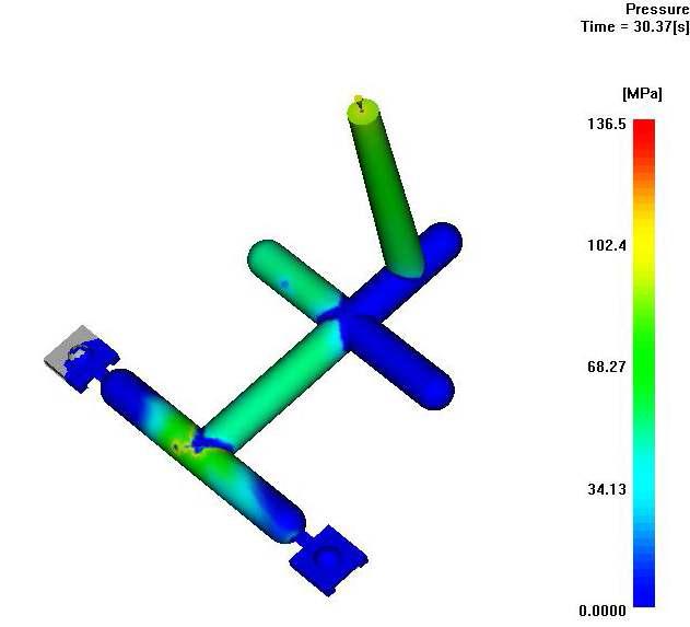 성형해석 Simulation(ID35) gate1mm(pressure)