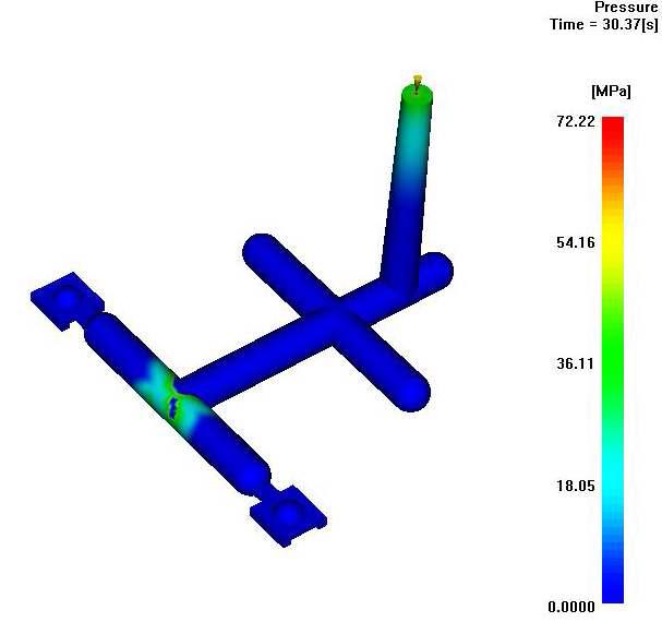 성형해석 Simulation(ID40) gate1.5mm(pressure)