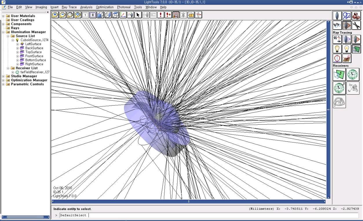 LightTool을 이용한 ID40 광학 Simulation