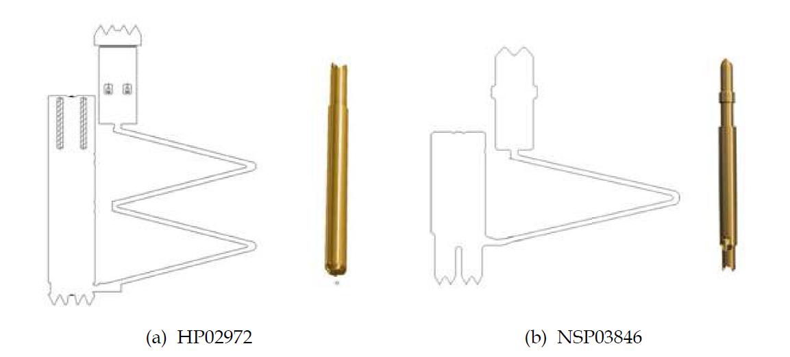프로그레시브 공정을 적용하기 위한 프로브 핀의 전개도 및 3D 모델