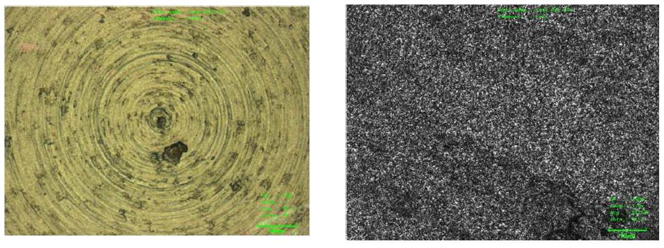 수산화나트륨으로 12시간 처치 한 후 Confocal Image로 관찰한 알칼리 표면