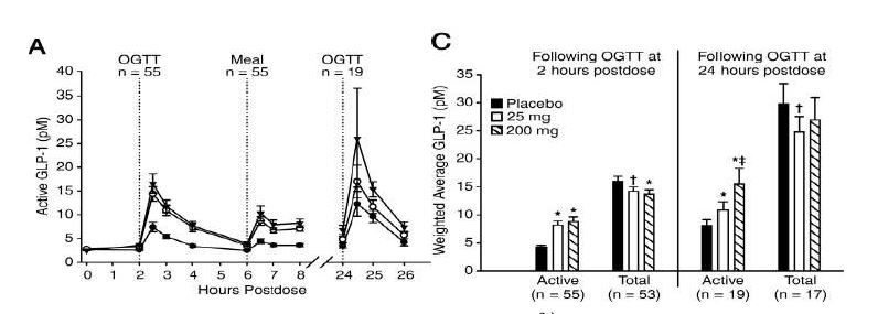 Figure 13. Mean active GLP-1 level in diabetes patients