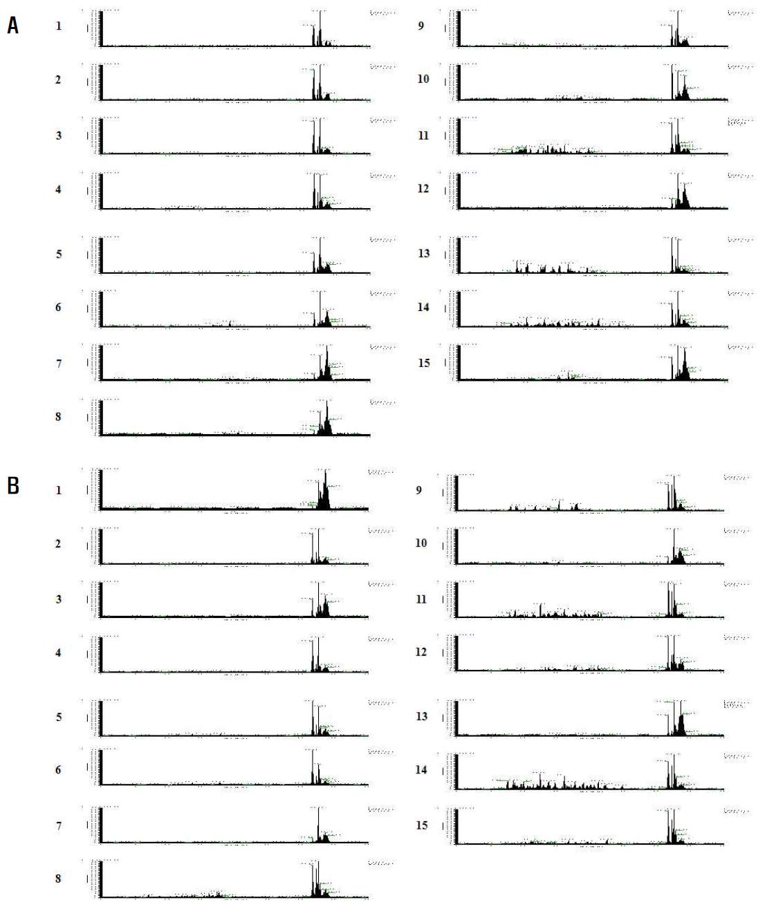 LC-ESI-MS/MS에 의한 peptide peak.