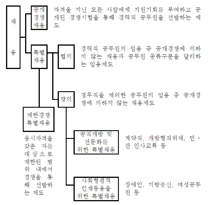 공무원 채용제도의 유형