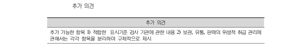 식품접객영업자 등의 준수사항(제57조 관련) 중 수입판매업 관련 전면 개정(안)에 대한