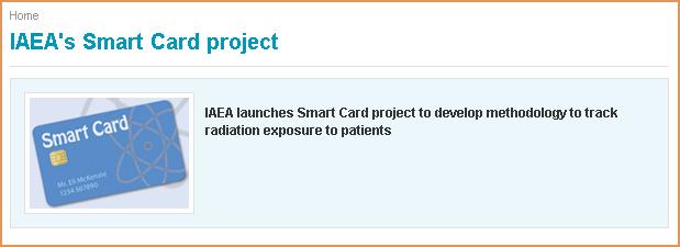 국제원자력기구에서 수행하고 있는 국민방사선의료피폭 수첩 (Smart Card)