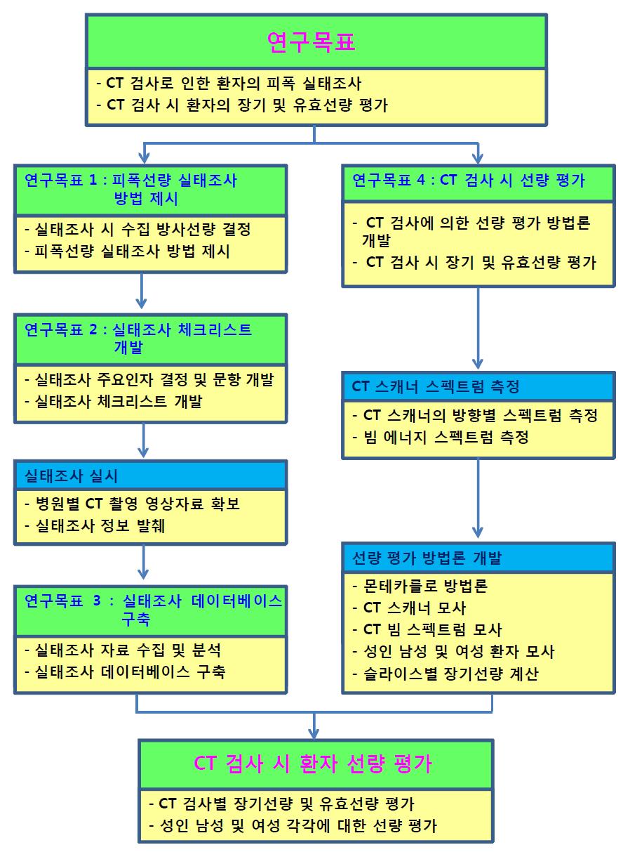 CT 검사로 인한 환자의 방사선량 평가 연구를 위한 추진 체계도