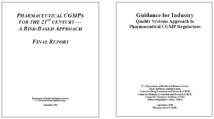 21세기 제약 cGMP 발의 최종보고서 및 의약품의 cGMP 규정을 위한 품질관리 시스템 지침(Guidance)