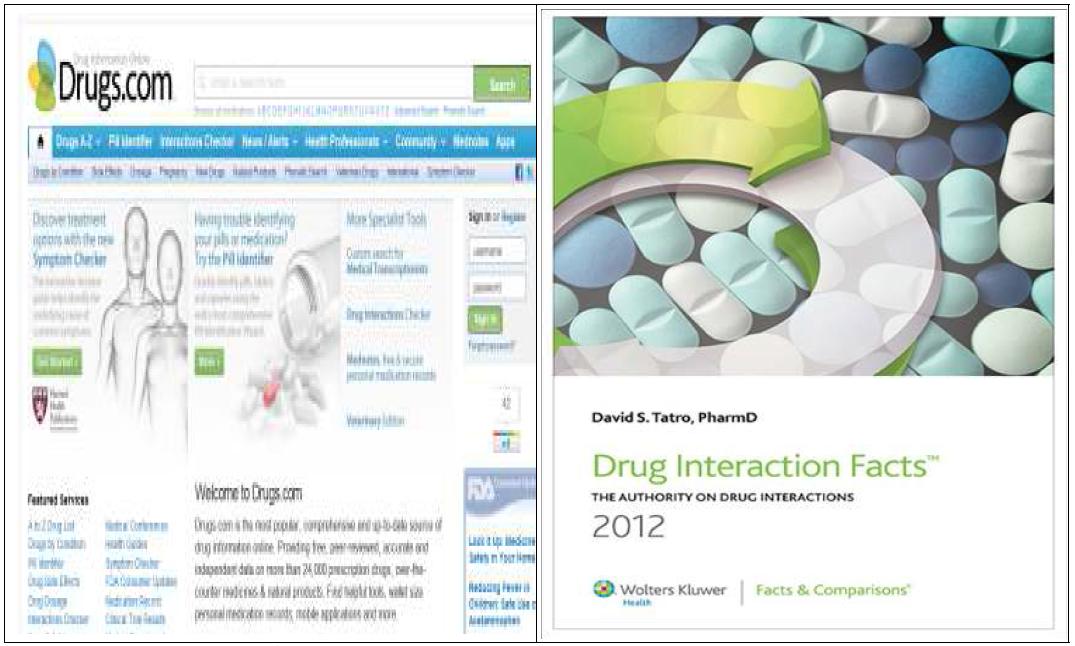 해외 약물상호작용 데이터베이스 및 3차 문헌 정보