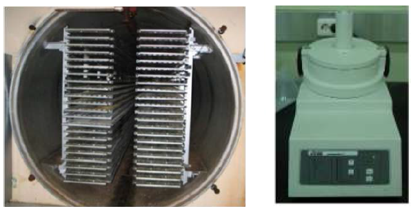 버섯 표준시료 제조에 사용된 동결건조기 및 rotor mill