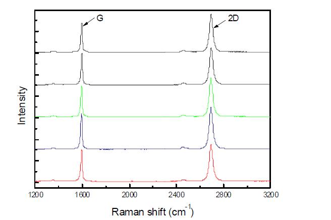 합성된 그래핀 박막의 라만 스펙트럼 측정