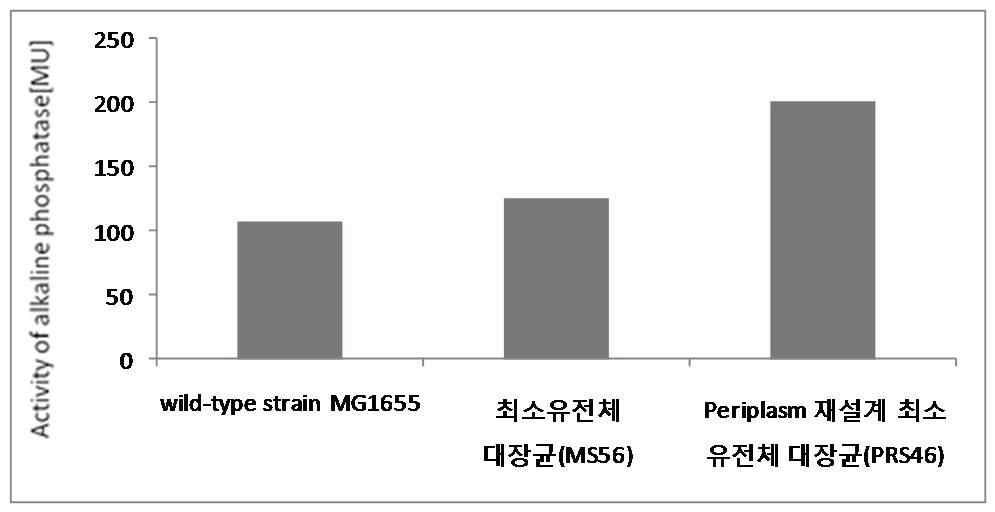 PRS46의 재설계된 periplasm에서 alkaline phosphatase의 발현.