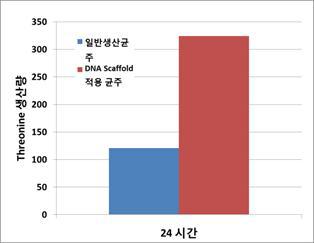 DNA scaffold system을 사용한 L-threonine의 생산량 향상.