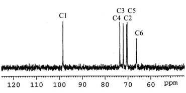 재조합 DSRWC 글루칸의 13C-NMR spectra.