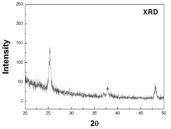 Sol-gel법으로 제조한 TiO2 나노전극의 XRD.