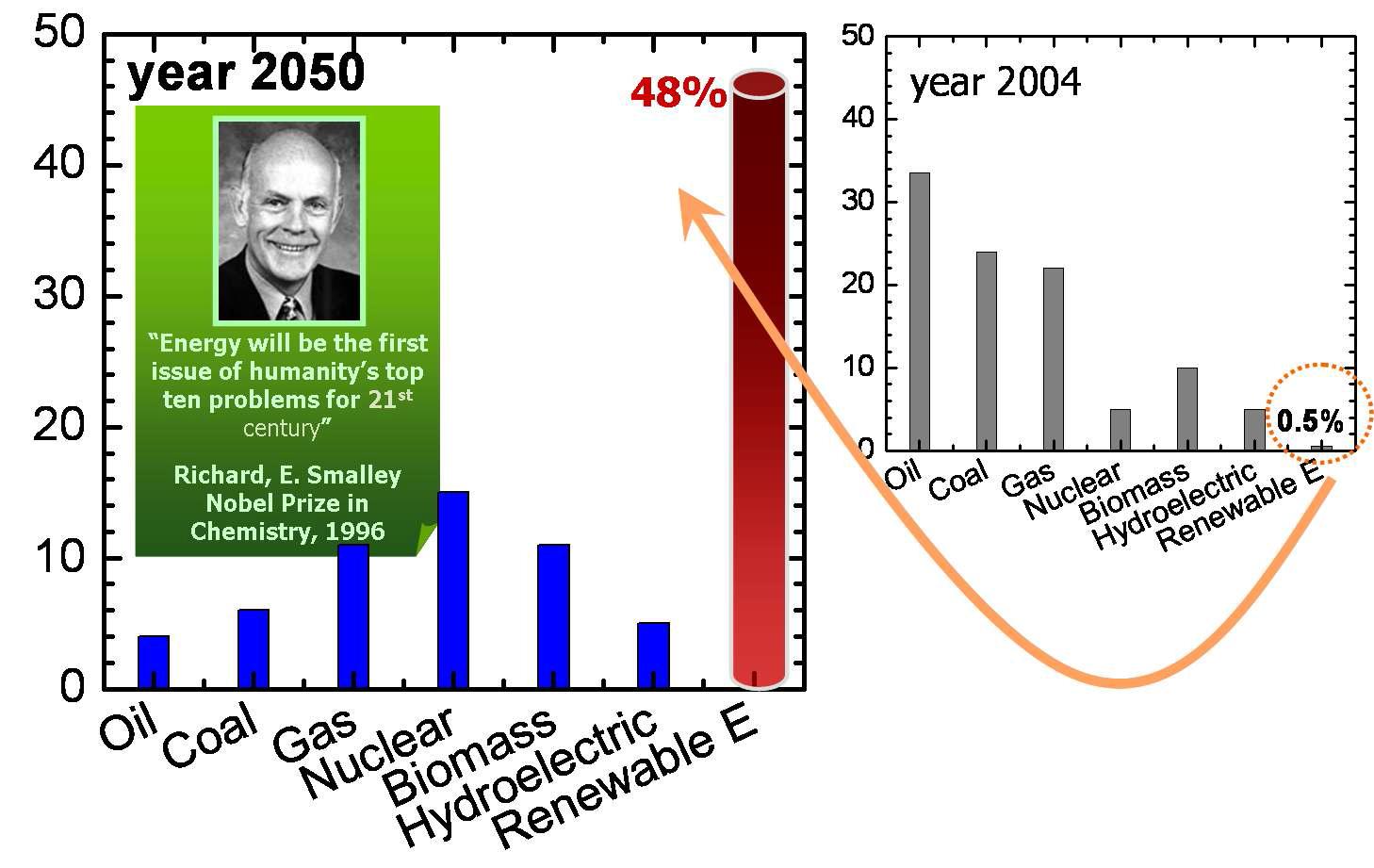 2050년의 예상되는 신재생에너지 생산(소비)량그림