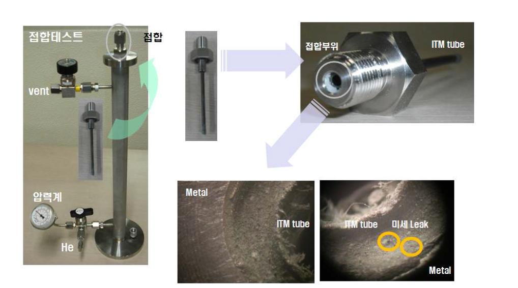 이종간 밀봉 테스트 장치 및 접합 모습