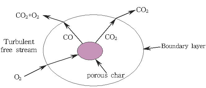 Simplified view of char oxidation