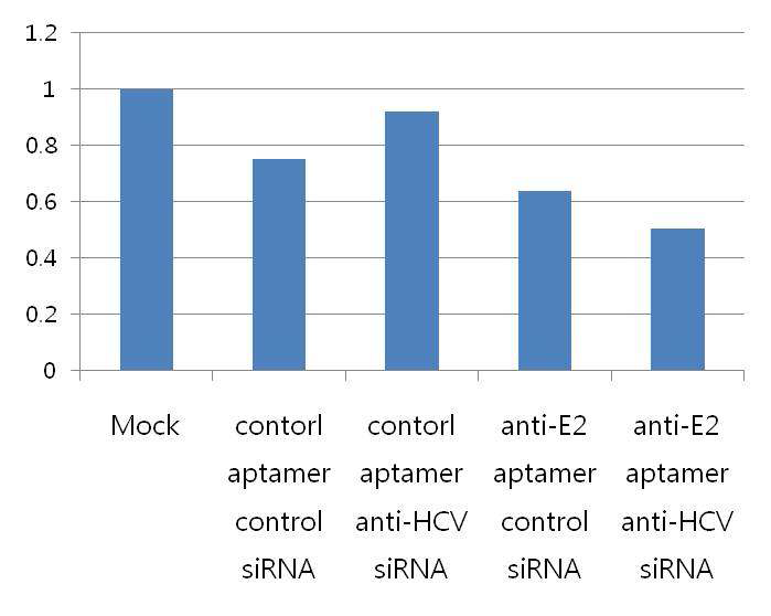 aptamer-siRNA가 항HCV 효과를 나타내는 결과