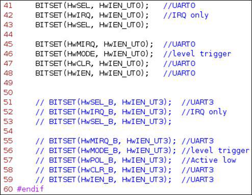 USB0포트를 디버깅 용도로 사용하기 위한 코드수정(일부)