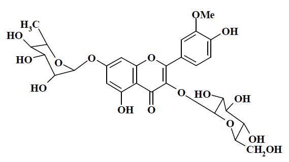 Isorhamnetin 3- glucoside-7-rhamnoside
