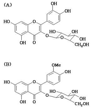 Chemical structure of compounds 1, 2 from Hippophane rhamnoides leaves.