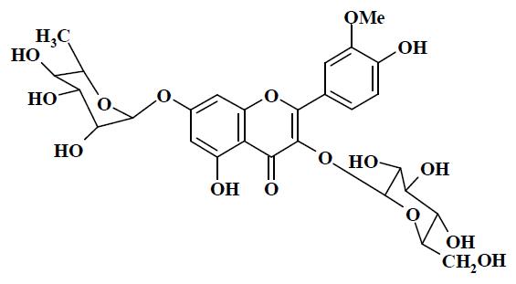 Isorhamnetin 3- glucoside-7-rhamnoside